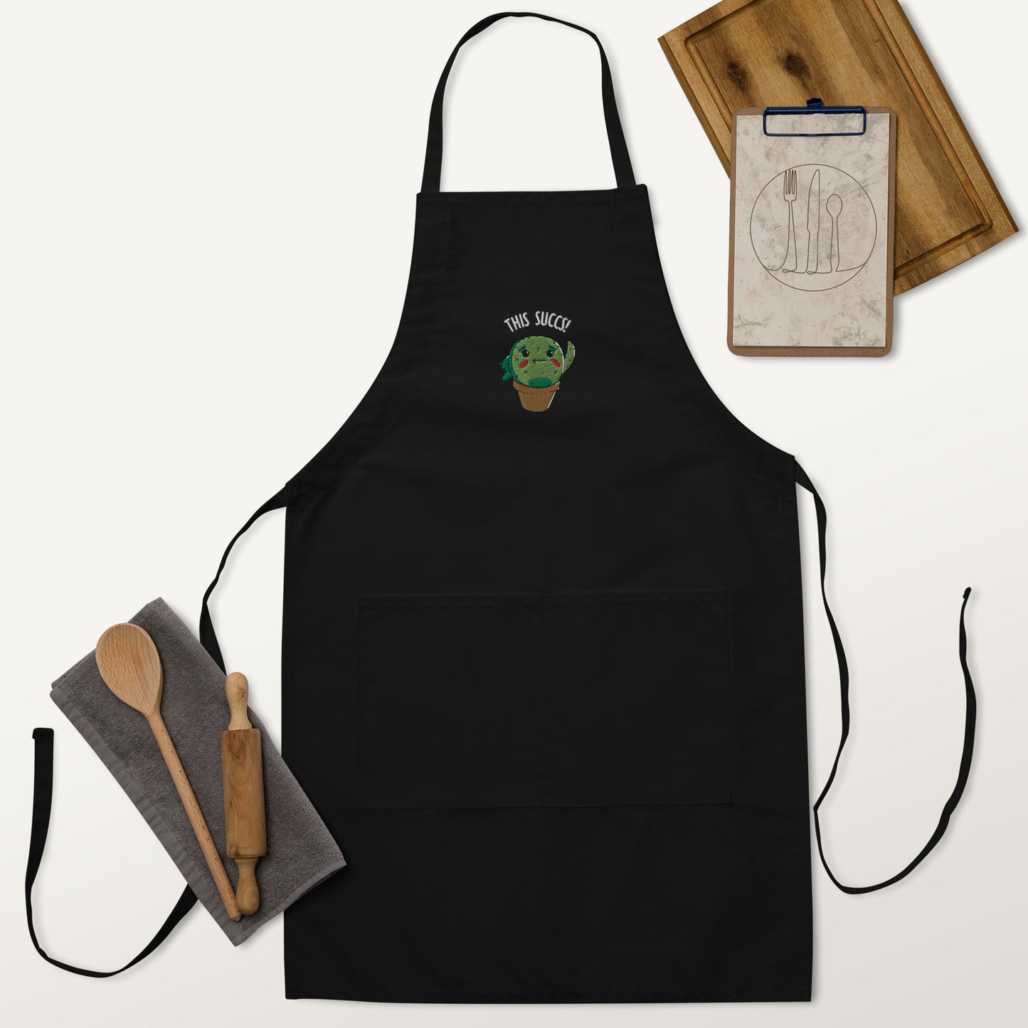 Embroidered Apron (Black)